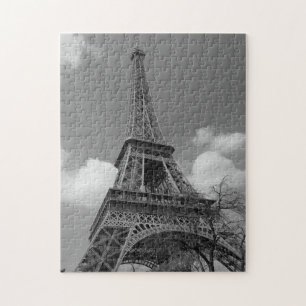 Cloudy Eiffel In Black and White, 2015 Jigsaw Puzzle