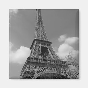 Cloudy Eiffel In Black and White, 2015 Magnet