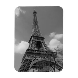 Cloudy Eiffel In Black and White, 2015 Magnet