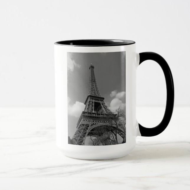 Cloudy Eiffel In Black and White, 2015 Mug (Right)