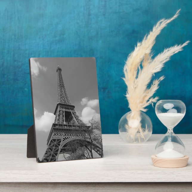 Cloudy Eiffel In Black and White, 2015 Plaque (Side)