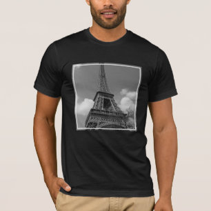 Cloudy Eiffel In Black and White, 2015 T-Shirt