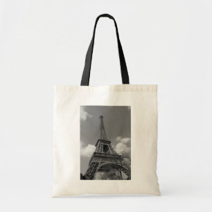 Cloudy Eiffel In Black and White, 2015 Tote Bag