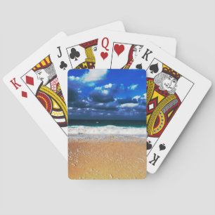 Cloudy Exotic Beach Playing Cards