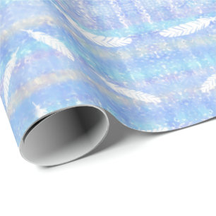 Cloudy Feathers Wrapping Paper