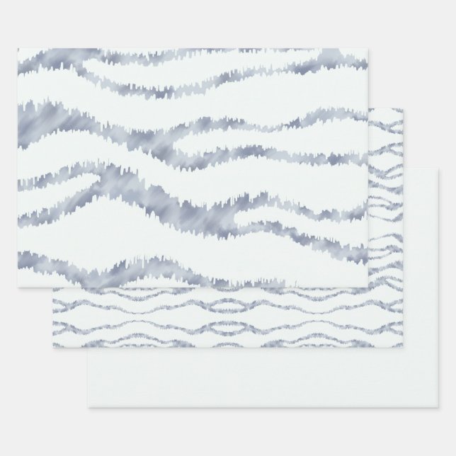Cloudy Grey Zebra Eraser Scratch Ar Wrapping Paper Sheet (Set)