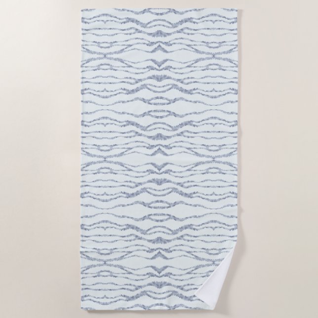 Cloudy Grey Zebra Eraser Scratch Art Beach Towel (Front)
