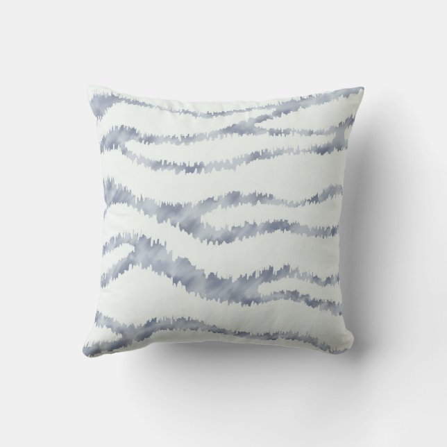Cloudy Grey Zebra Eraser Scratch Art Cushion (Back)