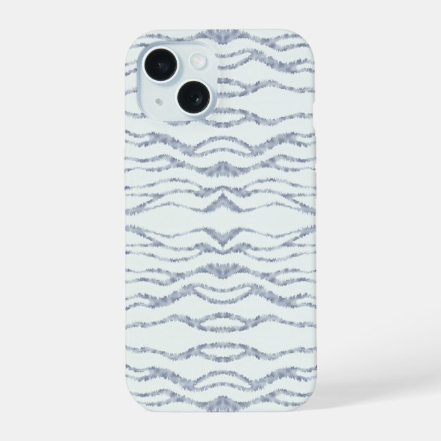 Cloudy Grey Zebra Eraser Scratch Art iPhone 15 Case (Back)