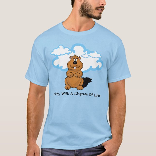 Cloudy Groundhog Day T-shirt (Front)