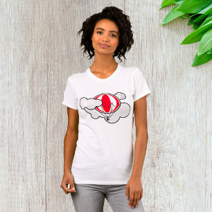 Cloudy Hot Air Balloon Womens T-Shirt