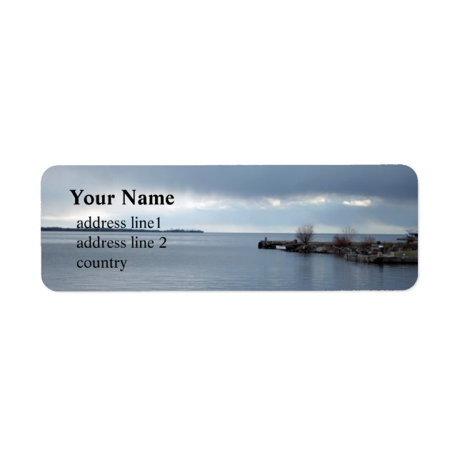 cloudy  lake waterfront, Kingston, Ontario, Canada Return Address Label (Front)