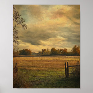 Cloudy Meadow Path  Poster