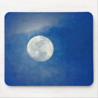 Cloudy Moon Painting Mouse Pad