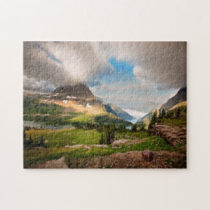 Cloudy Mountains Alpine Lake Jigsaw Puzzle