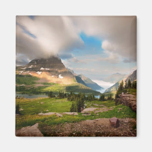 Cloudy Mountains Alpine Lake Magnet