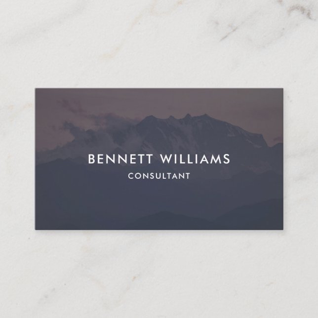 Cloudy Mountains Muted Palette Business Card (Front)