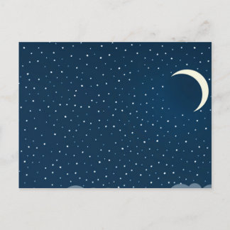 Cloudy Night Sky Postcard