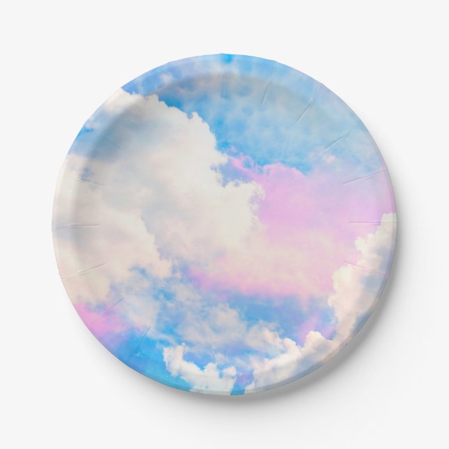 Cloudy Pastel Sky 1 Paper Plate (Front)