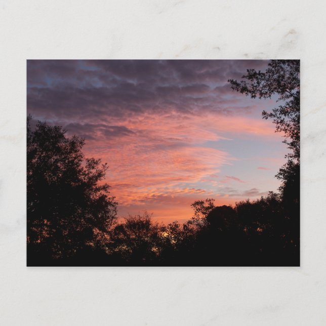 Cloudy red sunrise on a postcard (Front)