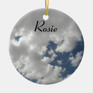Cloudy Skies Personalised Message Pendant Ceramic Ornament
