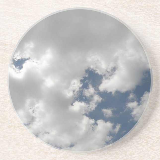 Cloudy Skies Sandstone Coaster (Front)