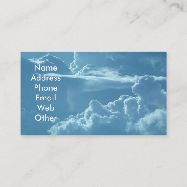 Cloudy Sky Business Cards (Front)