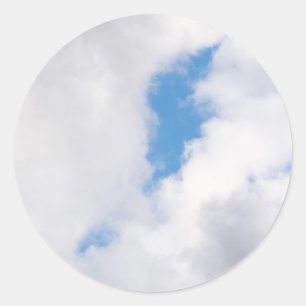 Cloudy sky classic round sticker