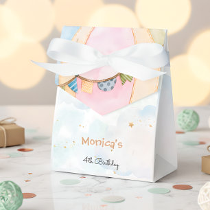 Cloudy sky hot air balloons kids birthday favour box