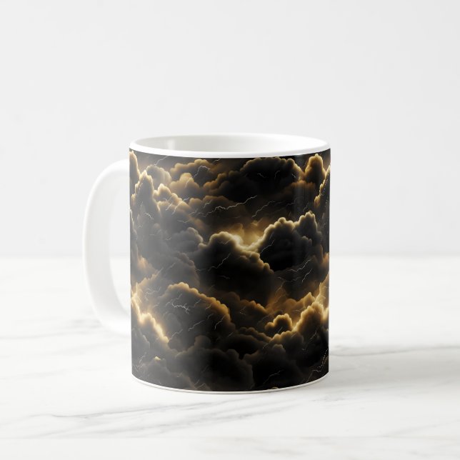 Cloudy Sky Pattern Coffee Mug (Front Left)