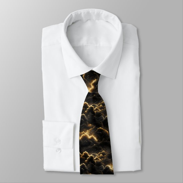 Cloudy Sky Pattern Tie (Tied)