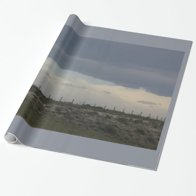 Cloudy Sky Wrapping Paper (Unrolled)