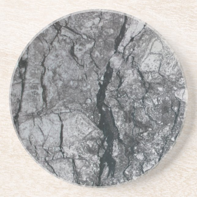 Cloudy Slate Black Streaked marble stone finish Coaster (Front)