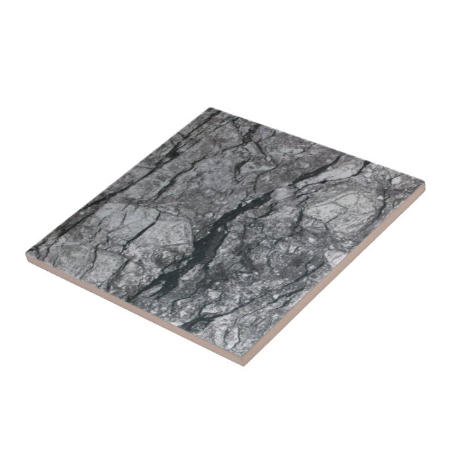 Cloudy Slate Black Streaked marble stone finish Tile (Side)