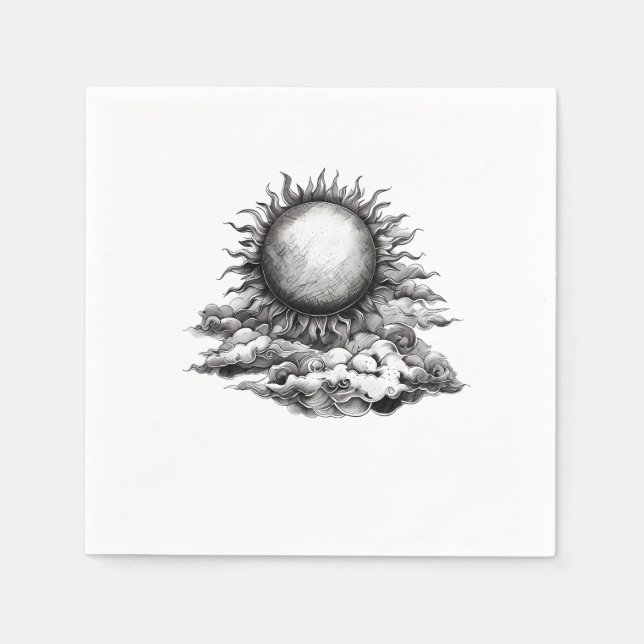 Cloudy Sun Napkin (Front)