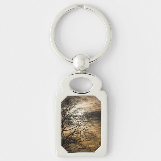 Cloudy Sun Scene Key Ring (Front)