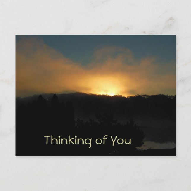 Cloudy Sunrise Thinking of You Postcard (Front)