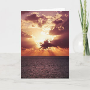 Cloudy Sunset Over Sea Horizon Card