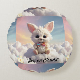 "Cloudy Whimsy Delight" Round Cushion