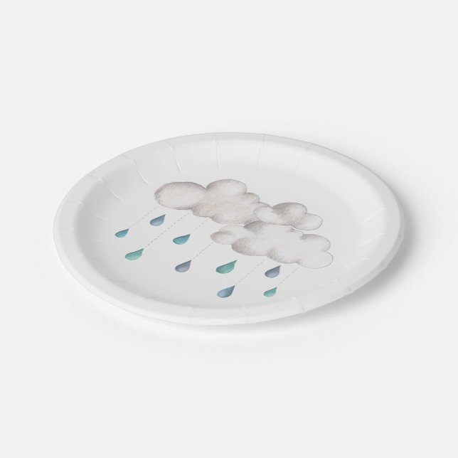 Cloudy with a chance of Sprinkles Paper Plate (Angled)