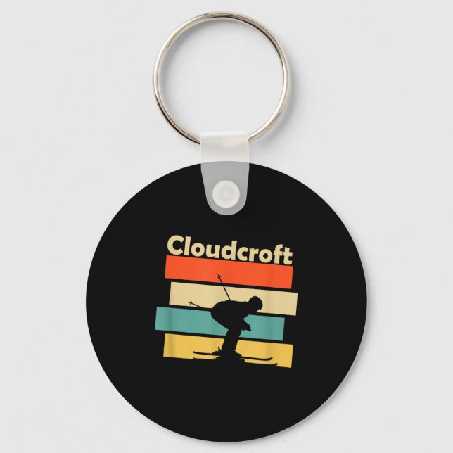 Clouroft New Mexico Retro Ski  Key Ring (Front)