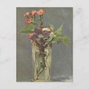 Clove and clematis in a crystal vase - Manet Postcard