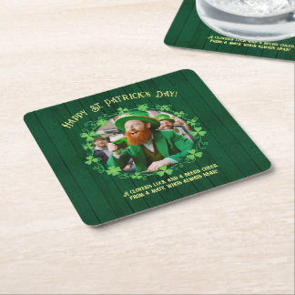 Clover & Beer Companionship Square Paper Coaster