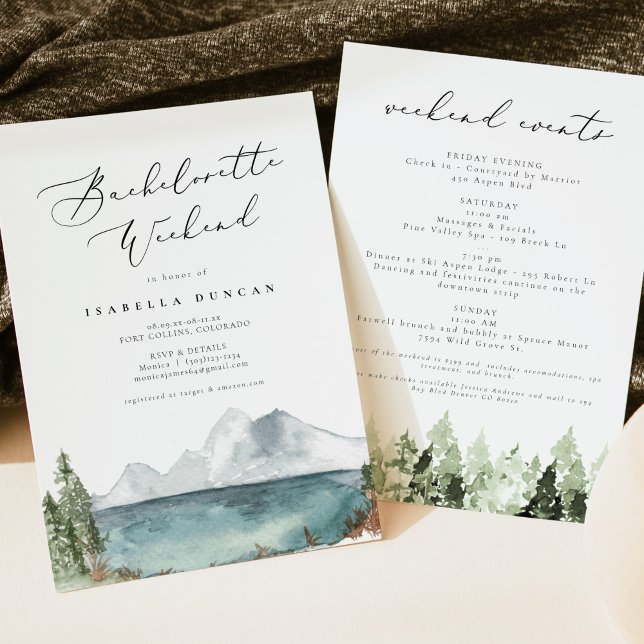 Clover - Bohemian Watercolor Mountain Lake Invitation (Creator Uploaded)