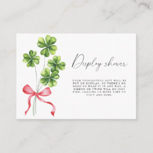 Clover bow bridal shower Display shower Enclosure Card