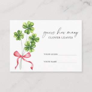 Clover Bow How many clover leaves game Enclosure Card