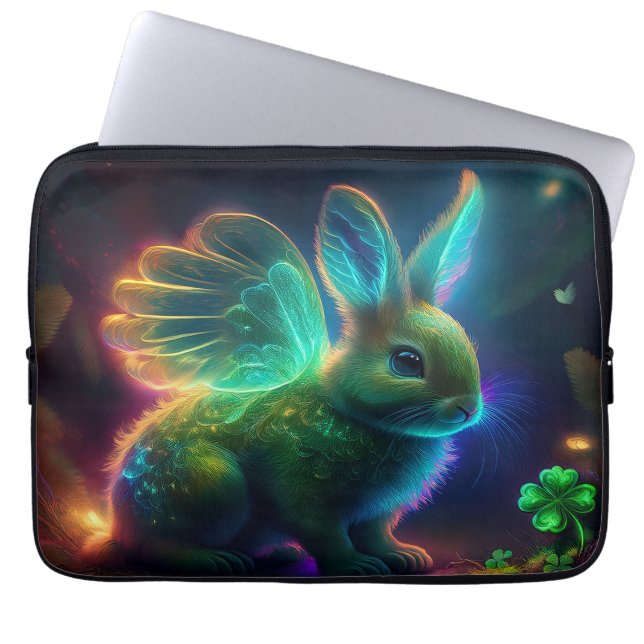 Clover Bunny Laptop Sleeve (Front)