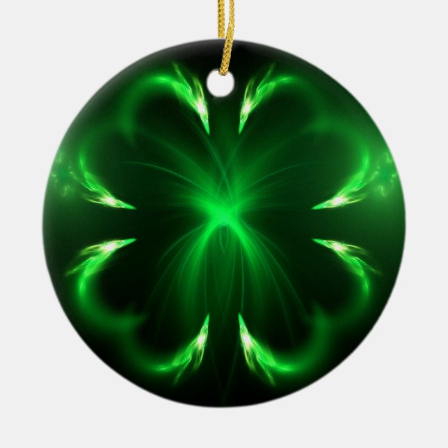 Clover Ceramic Tree Decoration (Front)