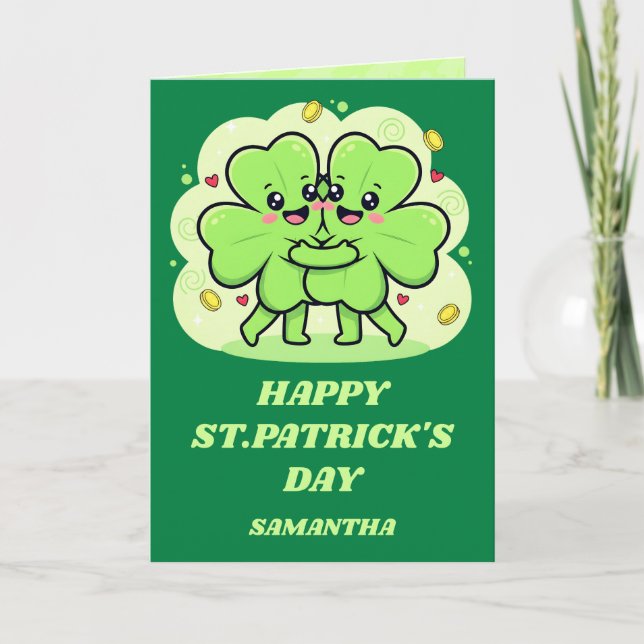 Clover Cuddles St. Patrick’s Day Card (Front)