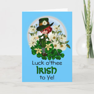 Clover Daisy Patty Leprechaun Card